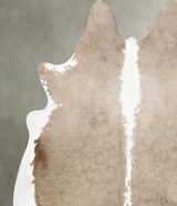 Taupe XX-Large Brazilian Cowhide Rug 7'3"H x 7'0"W #B31137 by Hudson Hides