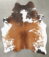 Chocolate and White Large Brazilian Cowhide Rug 6'3"H x 5'3"W #B31142 by Hudson Hides