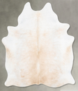Ivory with Beige Large Brazilian Cowhide Rug 7'0"H x 5'6"W #B31143 by Hudson Hides