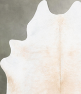 Ivory with Beige Large Brazilian Cowhide Rug 7'0"H x 5'6"W #B31143 by Hudson Hides
