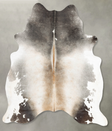 Grey with Beige X-Large Brazilian Cowhide Rug 6'11"H x 6'0"W #B31144 by Hudson Hides