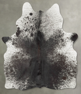 Salt and Pepper Black Medium Brazilian Cowhide Rug 5'6"H x 4'8"W #B31167 by Hudson Hides