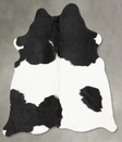 Black and White Medium Brazilian Cowhide Rug 5'1"H x 5'0"W #B31173 by Hudson Hides