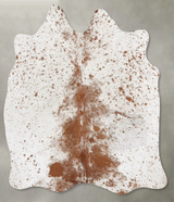 Salt and Pepper Brown Medium Brazilian Cowhide Rug 3'9"H x 3'7"W #B31193 by Hudson Hides