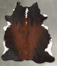 Chocolate and White X-Large Brazilian Cowhide Rug 7'0"H x 6'0"W #B31195 by Hudson Hides