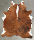 Medium Brindle Large Brazilian Cowhide Rug 6'8"H x 5'5"W #B31204 by Hudson Hides
