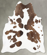 Chocolate and White X-Large Brazilian Cowhide Rug 7'3"H x 5'11"W #B31206 by Hudson Hides
