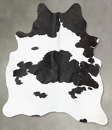 Black and White Large Brazilian Cowhide Rug 6'0"H x 5'4"W #B31214 by Hudson Hides
