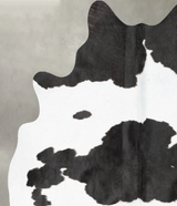 Black and White Large Brazilian Cowhide Rug 6'0"H x 5'4"W #B31214 by Hudson Hides