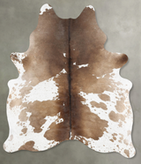 Chocolate and White X-Large Brazilian Cowhide Rug 7'5"H x 5'8"W #B31216 by Hudson Hides