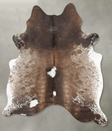 Chocolate and White Large Brazilian Cowhide Rug 6'10"H x 5'9"W #B31219 by Hudson Hides