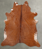 Brown and White Regular XX-Large Brazilian Cowhide Rug 8'8"H x 6'11"W #B31227 by Hudson Hides