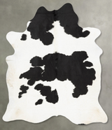 Black and White X-Large Brazilian Cowhide Rug 7'2"H x 6'2"W #B31235 by Hudson Hides