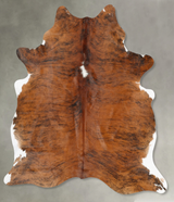 Medium Brindle Large Brazilian Cowhide Rug 6'11"H x 5'8"W #B31239 by Hudson Hides