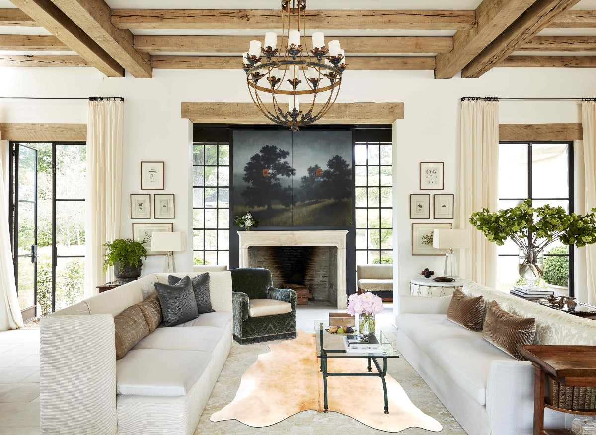 Beige Cowhide Rug #B3128