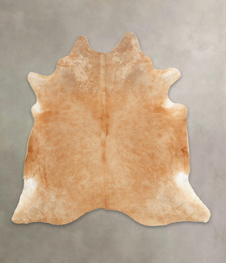 Beige X-Large Brazilian Cowhide Rug 7'0"H x 7'0"W #B3172 by Hudson Hides