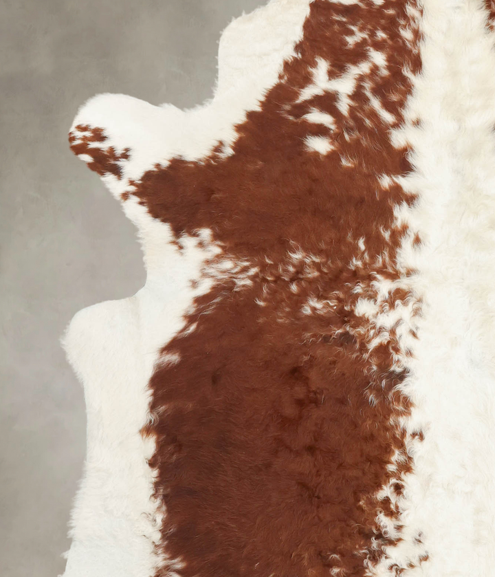Brown and White XX-Large Brazilian Cowhide Rug 7'4"H x 6'10"W #B3218 by Hudson Hides
