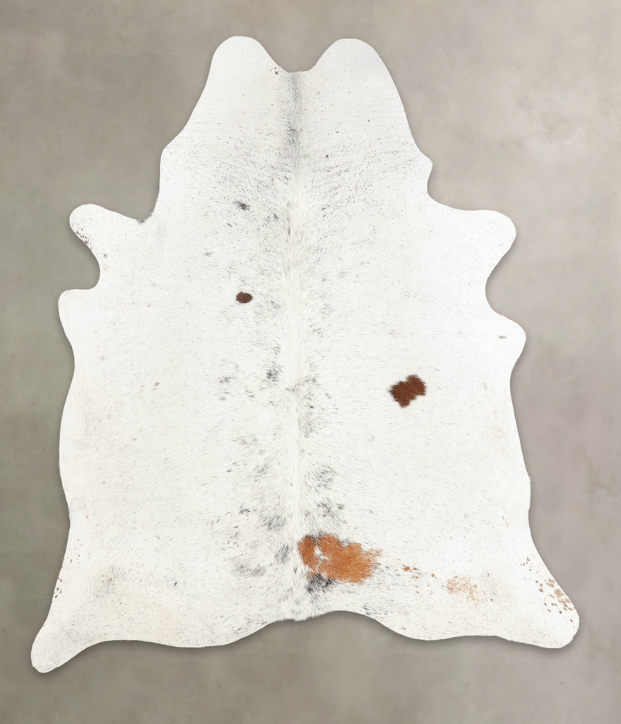 Salt and Pepper Brown X-Large Brazilian Cowhide Rug 7'8"H x 6'5"W #B3409 by Hudson Hides