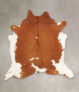 Brown and White X-Large Brazilian Cowhide Rug 7'0"H x 6'9"W #B3637 by Hudson Hides