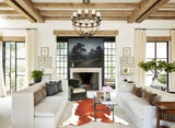 Brown and White X-Large Brazilian Cowhide Rug 7'0"H x 6'9"W #B3637 by Hudson Hides