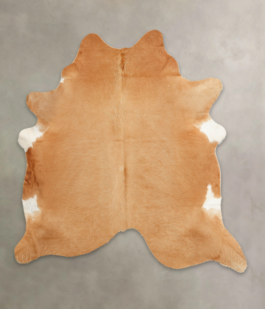 Beige XX-Large Brazilian Cowhide Rug 7'6"H x 7'0"W #B3656 by Hudson Hides
