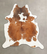 Brown and White X-Large Brazilian Cowhide Rug 7'3"H x 6'5"W #B3840 by Hudson Hides