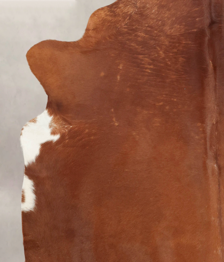 Brown and White Regular X-Large Brazilian Cowhide Rug 7'2"H x 6'5"W #B3867 by Hudson Hides