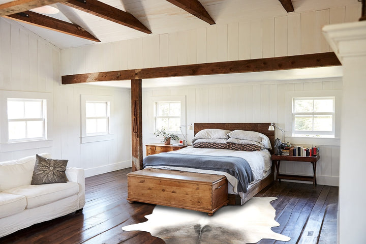 Medium Grey X-Large Brazilian Cowhide Rug 7'10"H x 6'4"W #B3963 by Hudson Hides