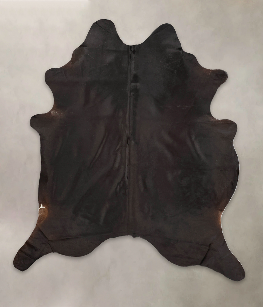 Solid Black XX-Large Brazilian Cowhide Rug 7'9"H x 6'9"W #B3966 by Hudson Hides