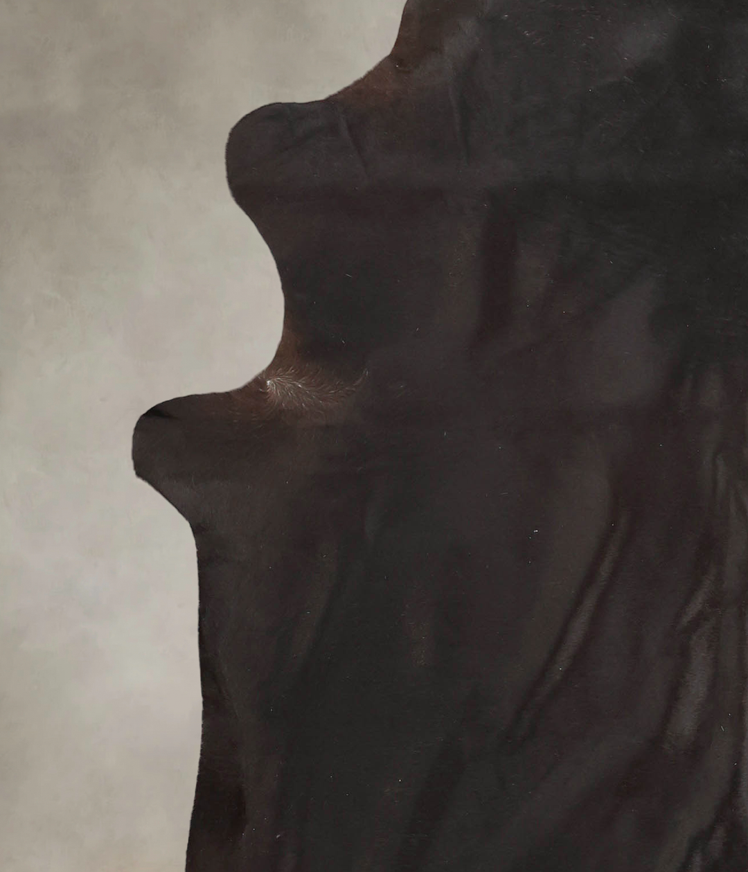 Solid Black XX-Large Brazilian Cowhide Rug 7'9"H x 6'9"W #B3966 by Hud