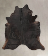 Solid Black XX-Large Brazilian Cowhide Rug 7'8"H x 6'11"W #B3970 by Hudson Hides