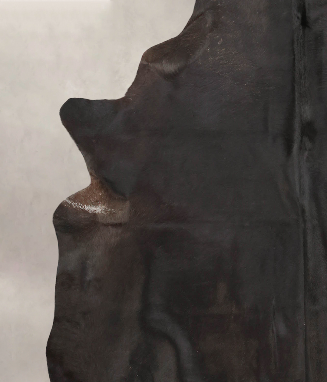 Solid Black XX-Large Brazilian Cowhide Rug 7'8"H x 6'11"W #B3970 by Hu