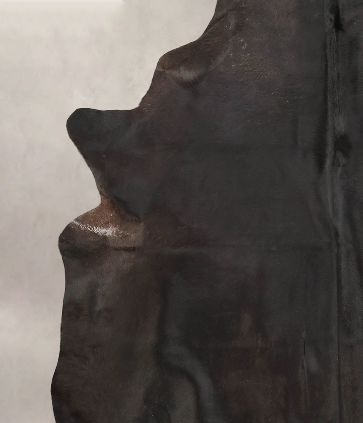 Solid Black XX-Large Brazilian Cowhide Rug 7'8"H x 6'11"W #B3970 by Hudson Hides