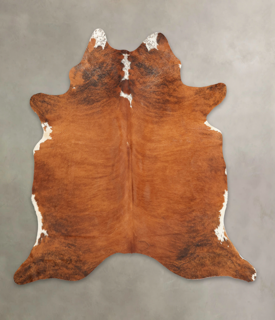 Medium Brindle X-Large Brazilian Cowhide Rug 7'2"H x 6'8"W #B3982 by Hudson Hides