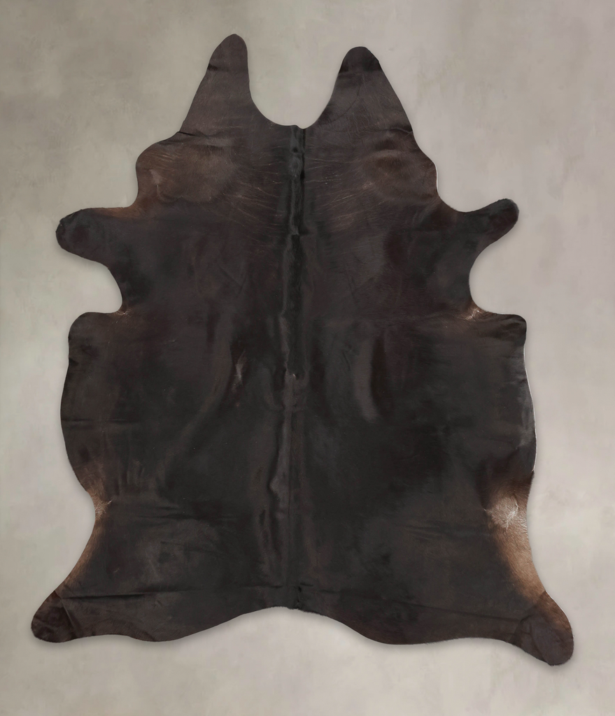 Solid Black XX-Large Brazilian Cowhide Rug 7'10"H x 6'7"W #B3991 by Hudson Hides