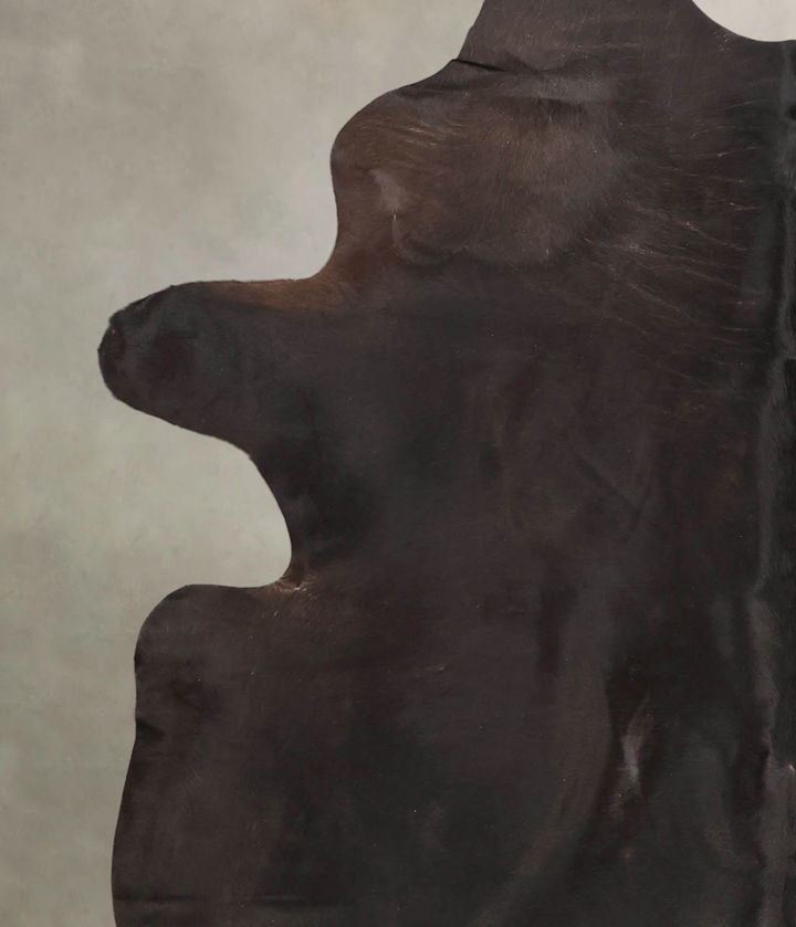 Solid Black XX-Large Brazilian Cowhide Rug 7'10"H x 6'7"W #B3991 by Hudson Hides