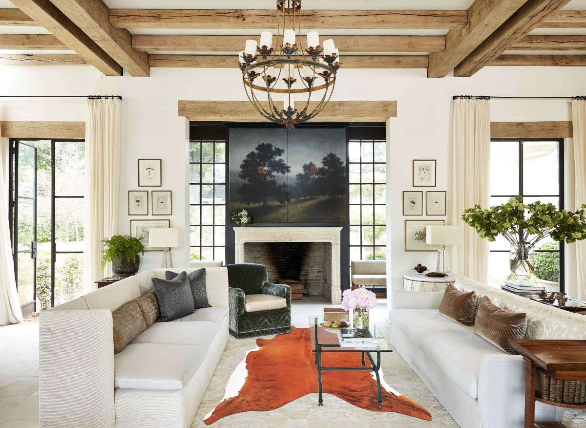 Medium Brindle X-Large Brazilian Cowhide Rug 6'4"H x 6'5"W #B4069 by Hudson Hides