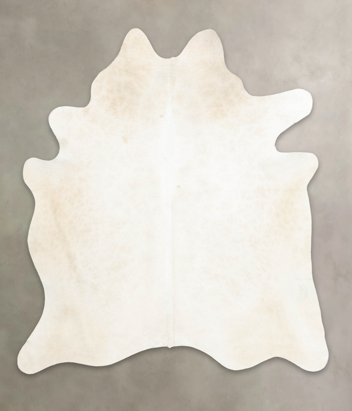 Ivory with Beige XX-Large Brazilian Cowhide Rug 7'6"H x 6'7"W #B4180 by Hudson Hides