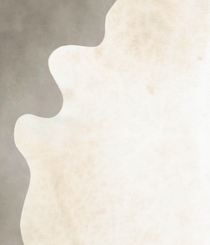 Ivory with Beige XX-Large Brazilian Cowhide Rug 7'6"H x 6'7"W #B4180 by Hudson Hides