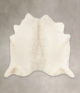 Ivory with Beige X-Large Brazilian Cowhide Rug 6'2"H x 6'7"W #B4181 by Hudson Hides