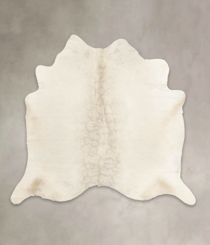 Ivory with Beige X-Large Brazilian Cowhide Rug 6'2"H x 6'7"W #B4181 by Hudson Hides