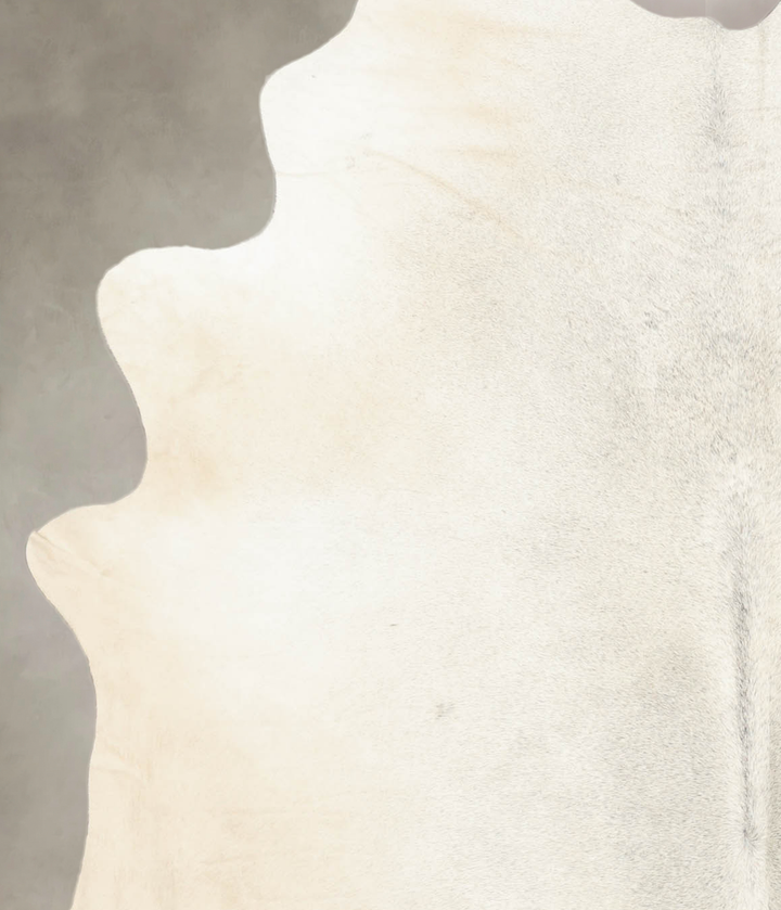 Ivory with Beige X-Large Brazilian Cowhide Rug 6'10"H x 6'0"W #B4221 by Hudson Hides