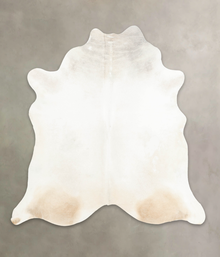 Ivory with Beige X-Large Brazilian Cowhide Rug 6'10"H x 6'6"W #B4325 by Hudson Hides