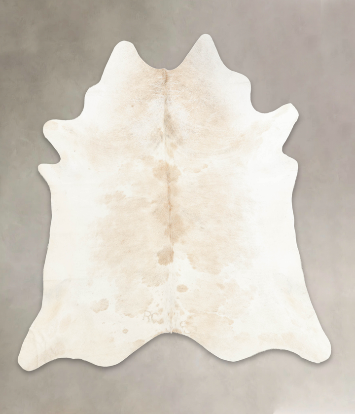 Ivory with Beige XX-Large Brazilian Cowhide Rug 7'8"H x 7'0"W #B4338 by Hudson Hides