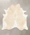 Beige and White X-Large Brazilian Cowhide Rug 6'7