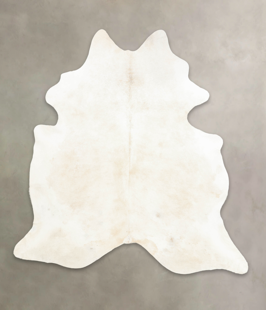 Ivory with Beige XX-Large Brazilian Cowhide Rug 7'7"H x 7'1"W #B4404 by Hudson Hides