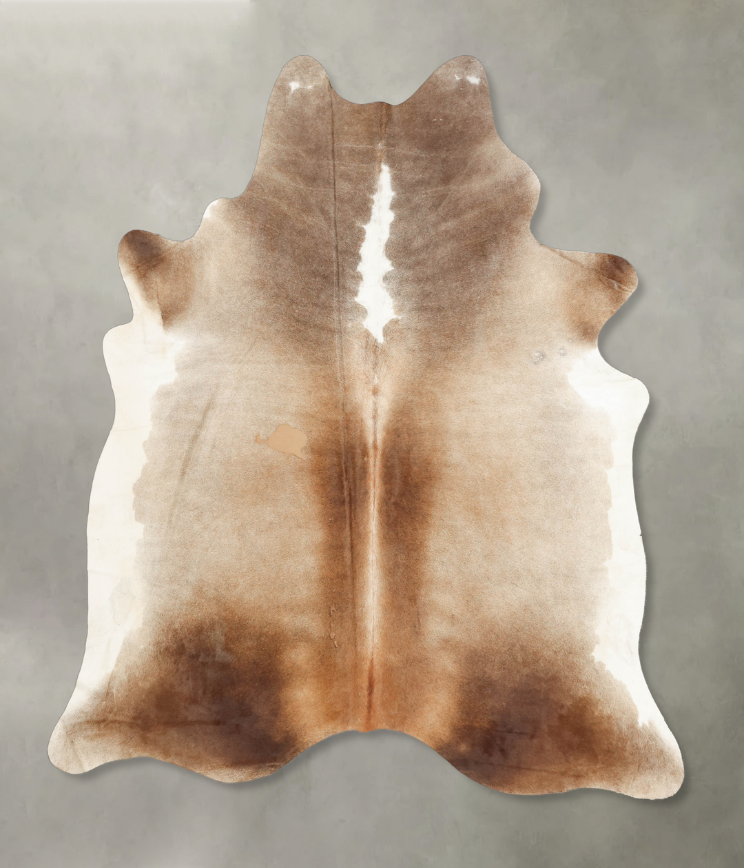 Grey with Beige XX-Large Brazilian Cowhide Rug 7'6"H x 6'8"W #B4483 by