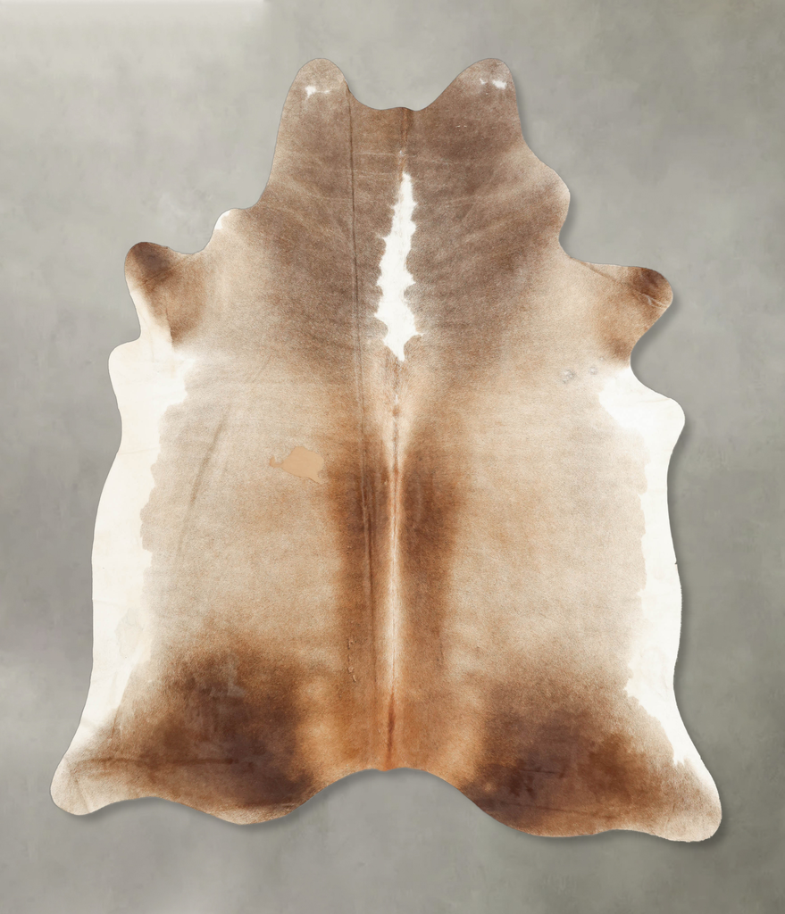 Grey with Beige XX-Large Brazilian Cowhide Rug 7'6"H x 6'8"W #B4483 by Hudson Hides