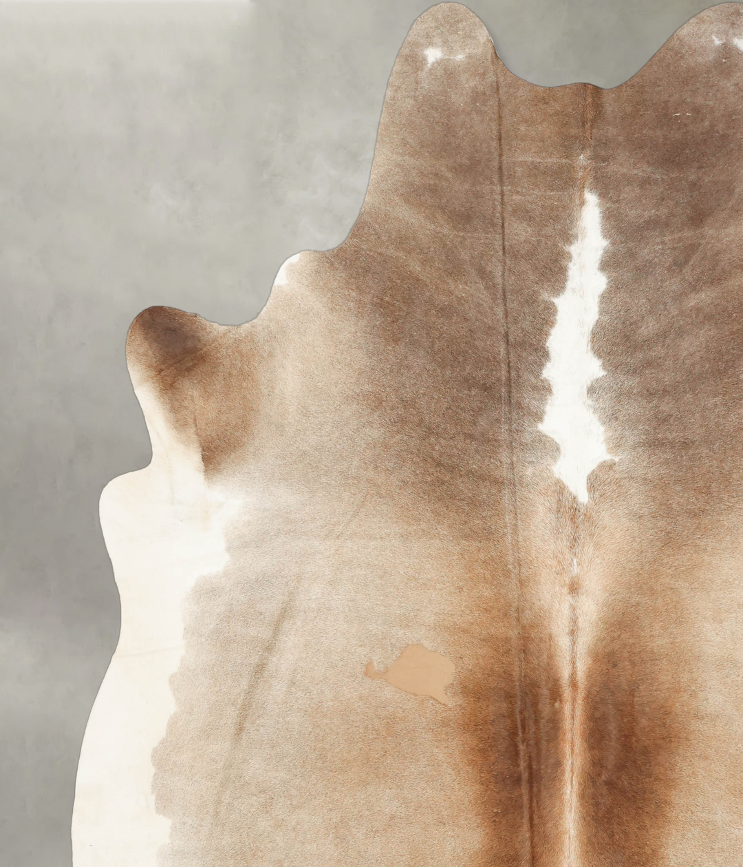 Grey with Beige XX-Large Brazilian Cowhide Rug 7'6"H x 6'8"W #B4483 by