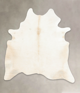 Ivory with Beige X-Large Brazilian Cowhide Rug 7'3"H x 6'8"W #B4545 by Hudson Hides
